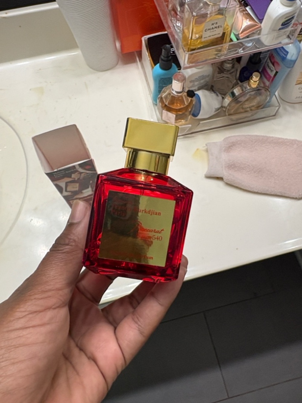 Brand new hasn’t been used Maison Francis Kurkdjian Red and Gold Perfume Bottle